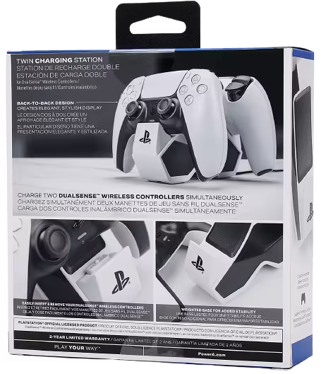 PowerA PS5 Controller Twin Charging Station - White