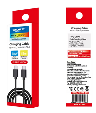 Dobe TNS-5166 Type-C Charging Cable 60W PD for Switch 2 - 1.5M