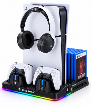 DEADSKULL P-5 RGB Cooling Station for PS5
