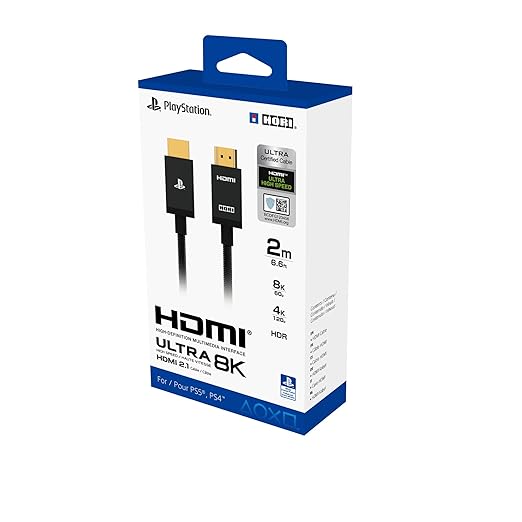 Hori 8K 4K HDMI Cable for PlayStation 5 - 2m
