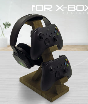 Wooden Controller Stand with Headphone Holder -  for ps - xbox - switch