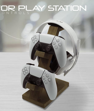 Wooden Controller Stand with Headphone Holder -  for ps - xbox - switch