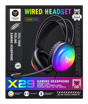 ONIKUMA X29 RGB Wired Gaming Headset – Black