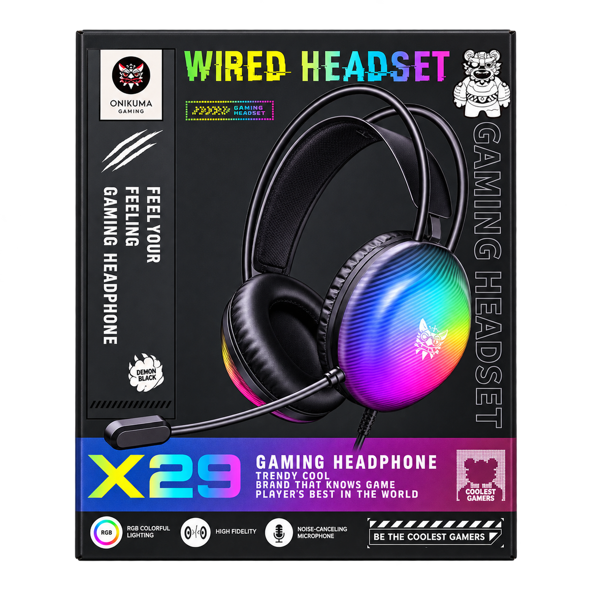 ONIKUMA X29 RGB Wired Gaming Headset – Black