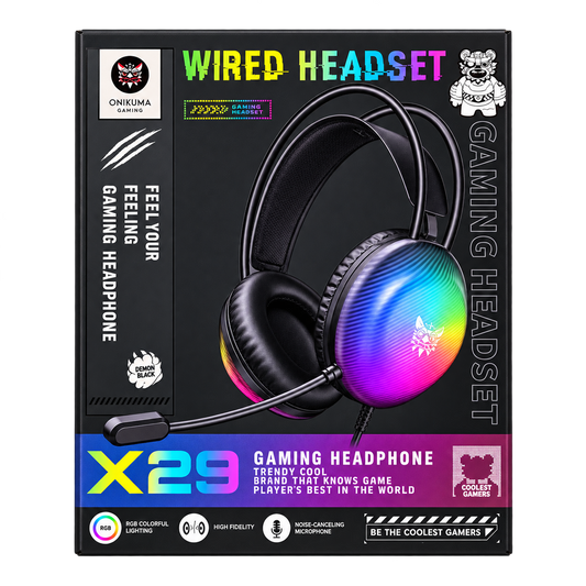 ONIKUMA X29 RGB Wired Gaming Headset – Black