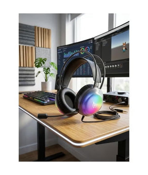 X29 RGB USB Wired Gaming Headset with Surround Sound and Noise Cancelling Microphone, Stereo Drivers, Adjustable Headband and Comfortable Over-Ear