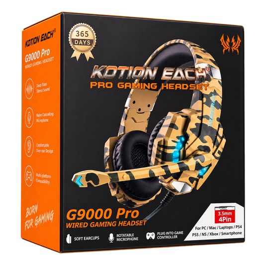 KOTION EACH G9000 Pro Wired Gaming Headset – Desert Camo