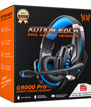 KOTION EACH G9000 Pro Wired Gaming Headset – Black & Blue