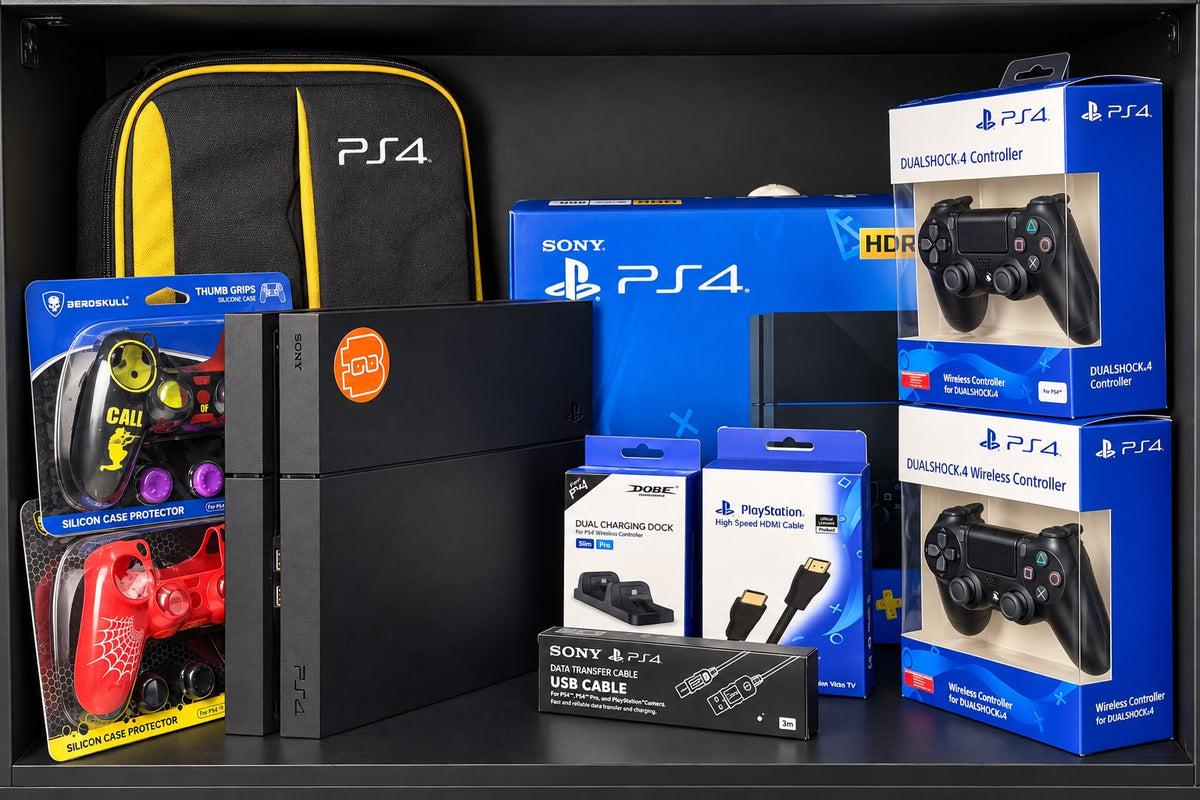 BUNDLE - PS4 FAT USED - LIKE NEW قابل للتهكير + All games of your choice