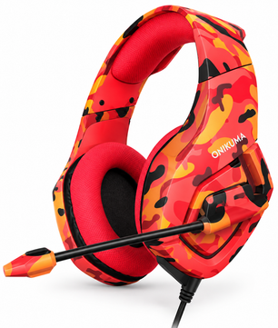 ONIKUMA K18 Professional Gaming Headset – Red Camo
