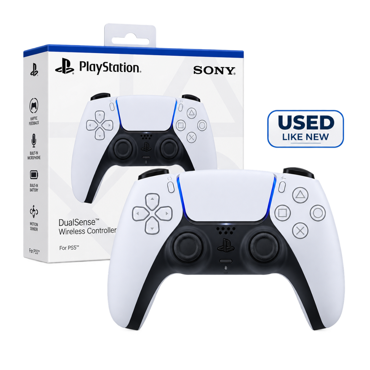 Sony DualSense Wireless Controller for PS5 – White – Used Like New With Box