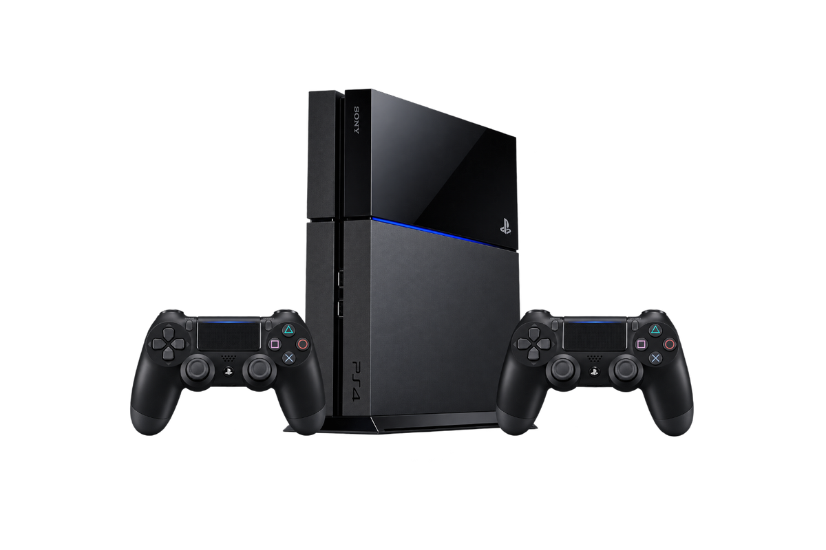 PlayStation 4 Fat 500 GB + 2 high copy DualShock Wireless Controllers - Used Like New