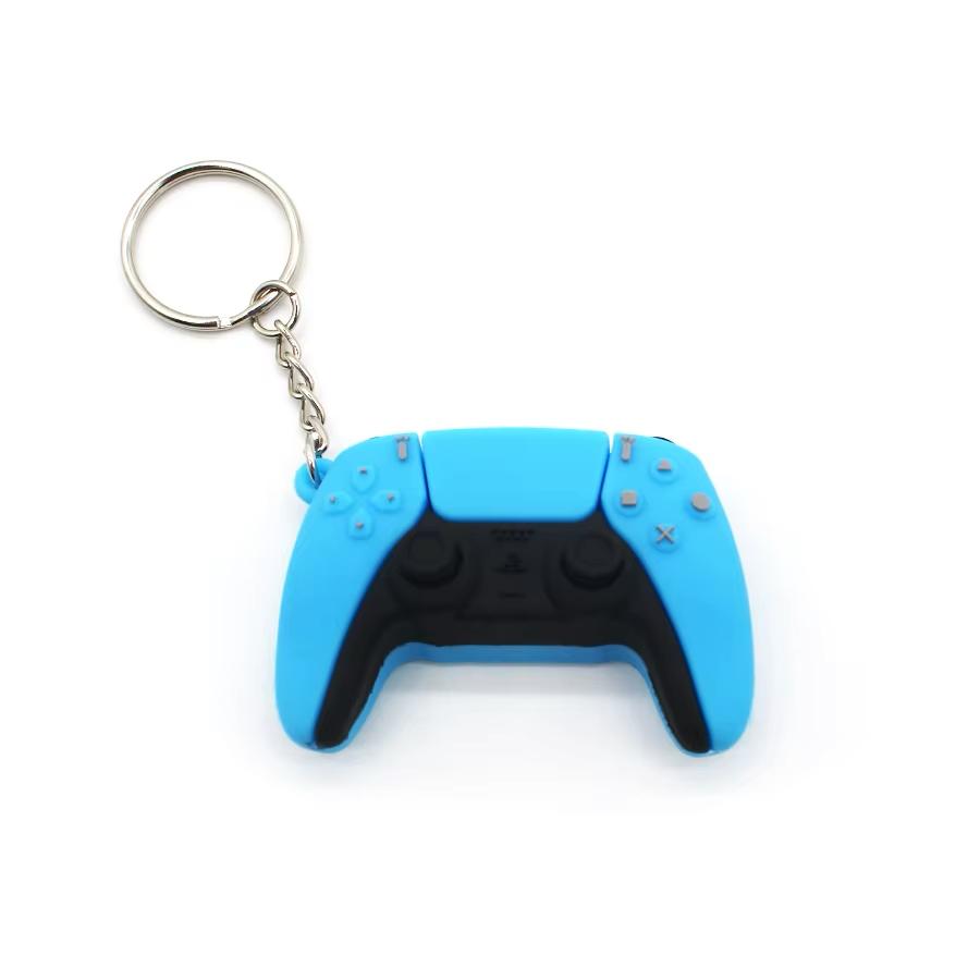Video Game Controller Keychain Blue