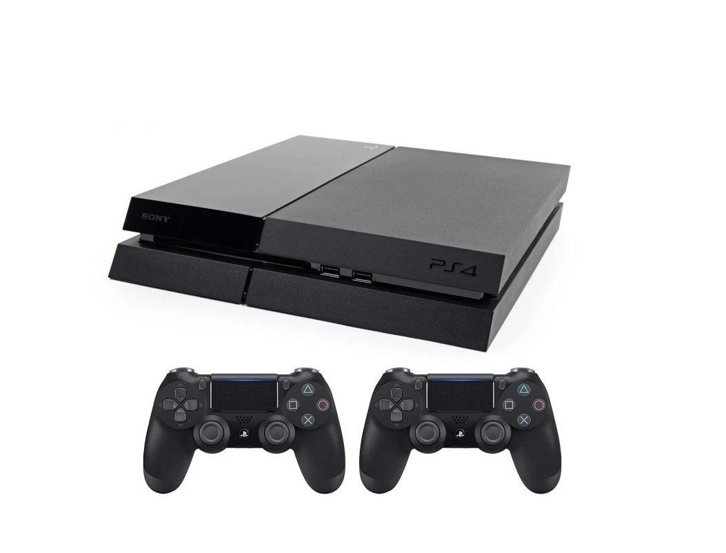 PlayStation 4 Fat 500 GB + 2 high copy DualShock Wireless Controllers - Used Like New