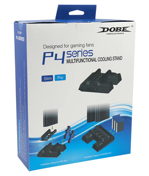 PlayStation 4 \ slim \ Pro Stand with cooling fans and charger for controllers and disk storage