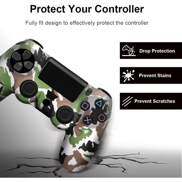 PS4 Silicone Skin Protector with 2 Color Grips