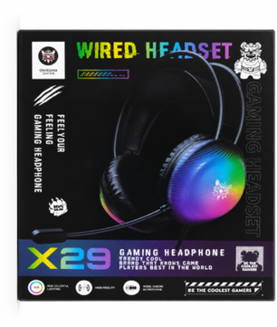 X29 RGB USB Wired Gaming Headset with Surround Sound and Noise Cancelling Microphone, Stereo Drivers, Adjustable Headband and Comfortable Over-Ear