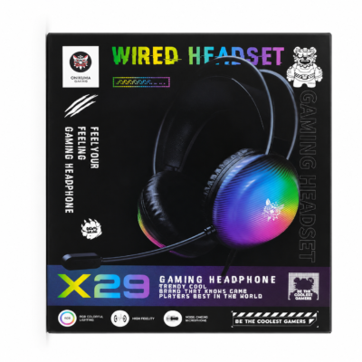 X29 RGB USB Wired Gaming Headset with Surround Sound and Noise Cancelling Microphone, Stereo Drivers, Adjustable Headband and Comfortable Over-Ear